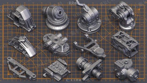 400組科幻硬表面機械零件雕刻細(xì)節(jié)3D模型合集
